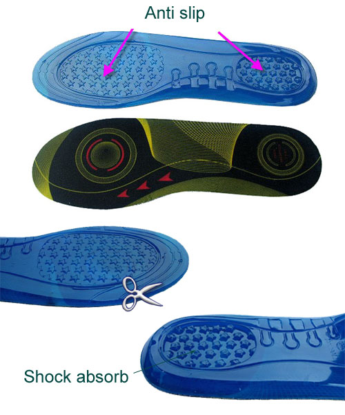 Gel Insoles Cushion Pad Absorb Shock US 9 10 11 12 13  